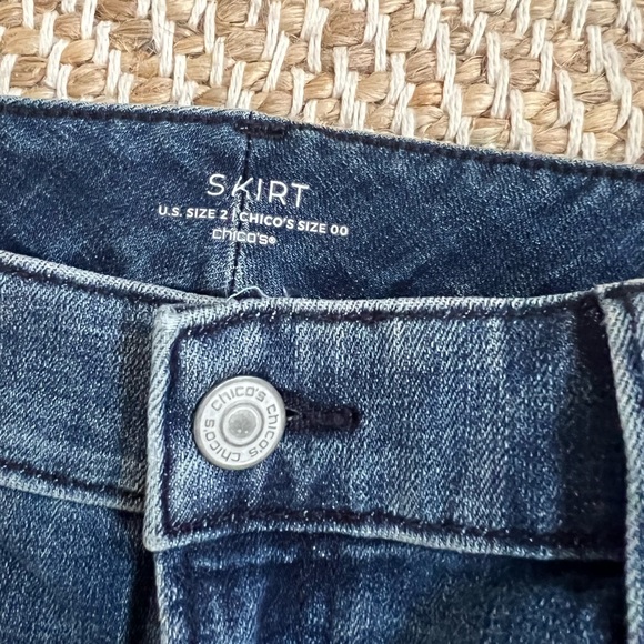 Chicos Jean Skirt - Picture 5 of 5